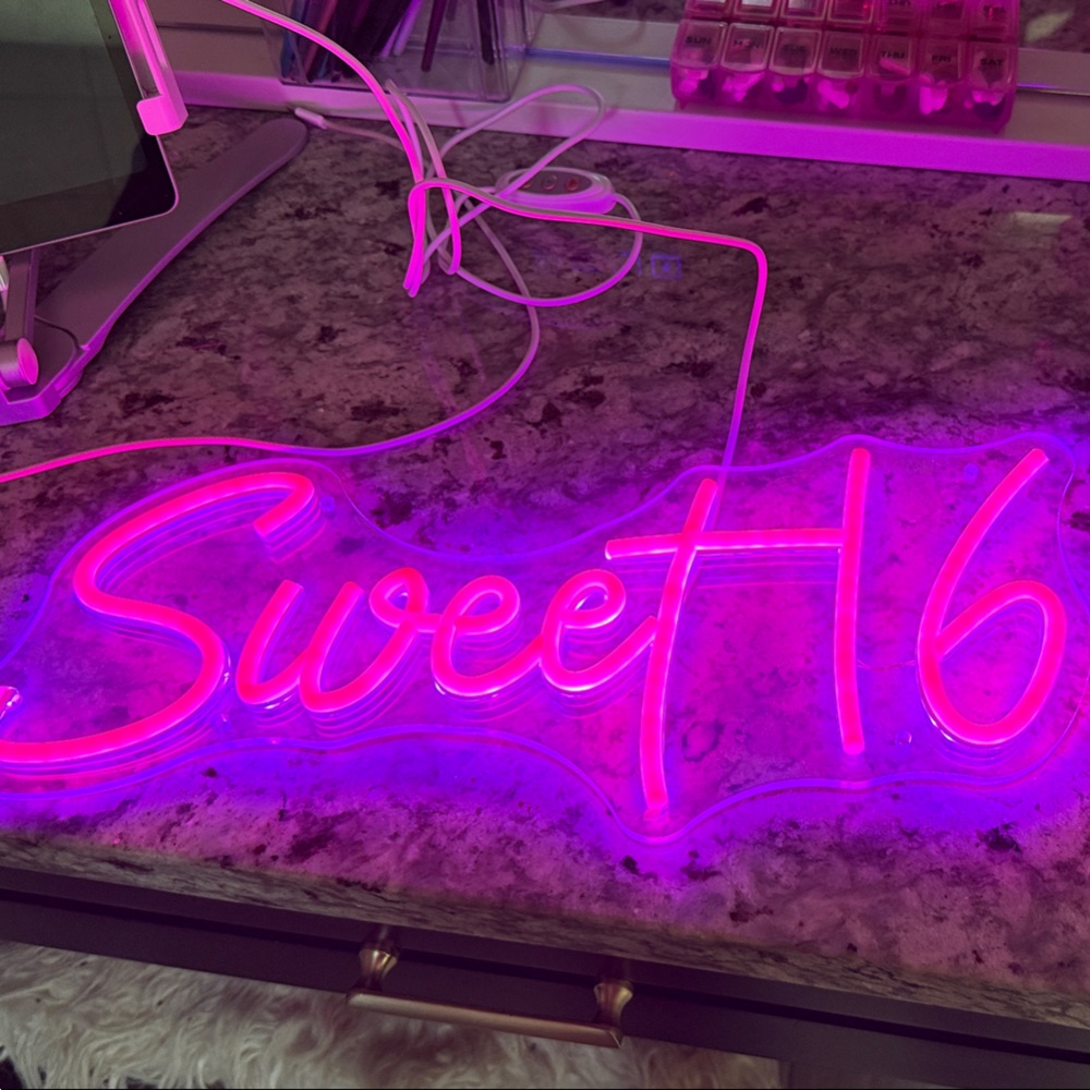 Pink Sweet 16 Neon Sign